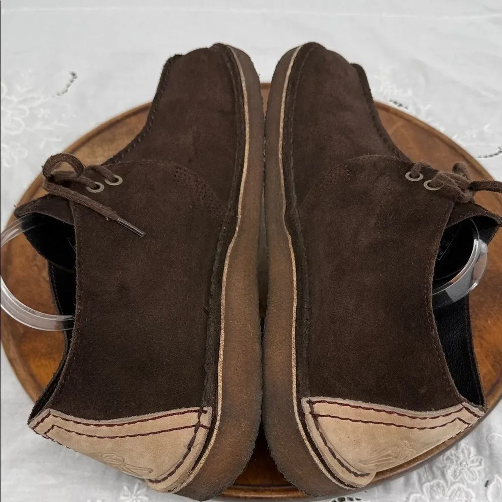 Clarks Originals Boots Mens 11.5 M Desert Trek Brown Suede Chukka Moccasin